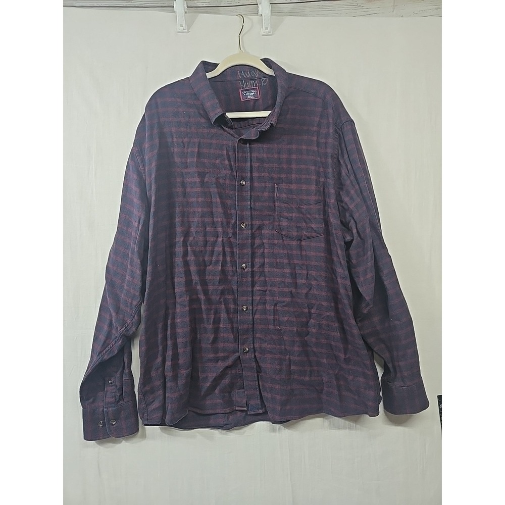 Untuckit Shirt Mens 3XL XXXL Blue Plaid Rully Style Flannel Button Up Casual